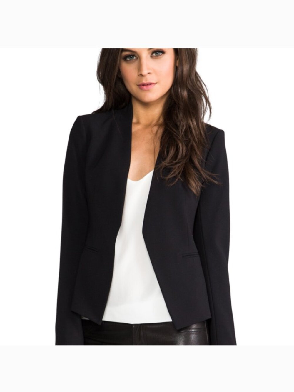Theory Lanai Classic Suit Jacket Black Sz 10 MSRP $425
